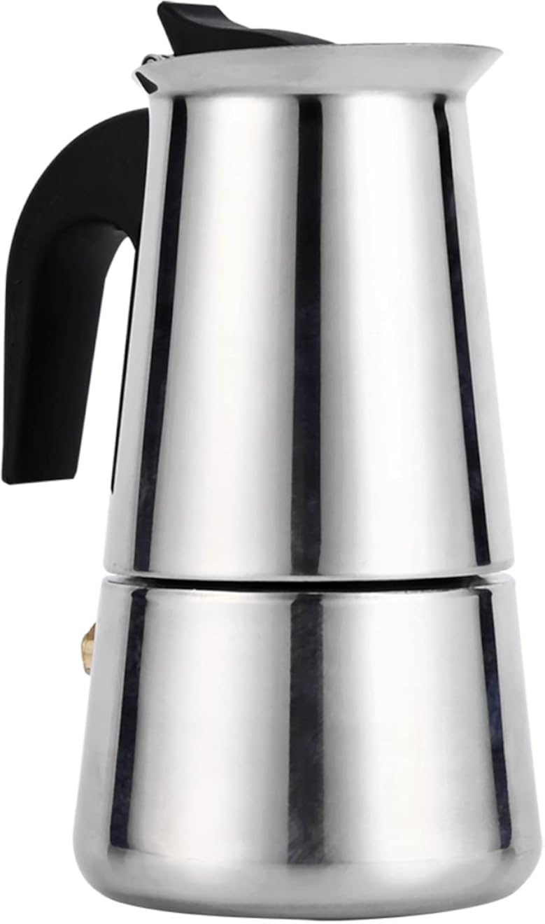 Jenngaoo Espresso Maker, 2/4/6/9 Cups Mocha Pot Portable Stainless Steel Italian Espresso Coffee Machine for Gas Cookers, Cookers and Induction (2 Cups - 100 ml)